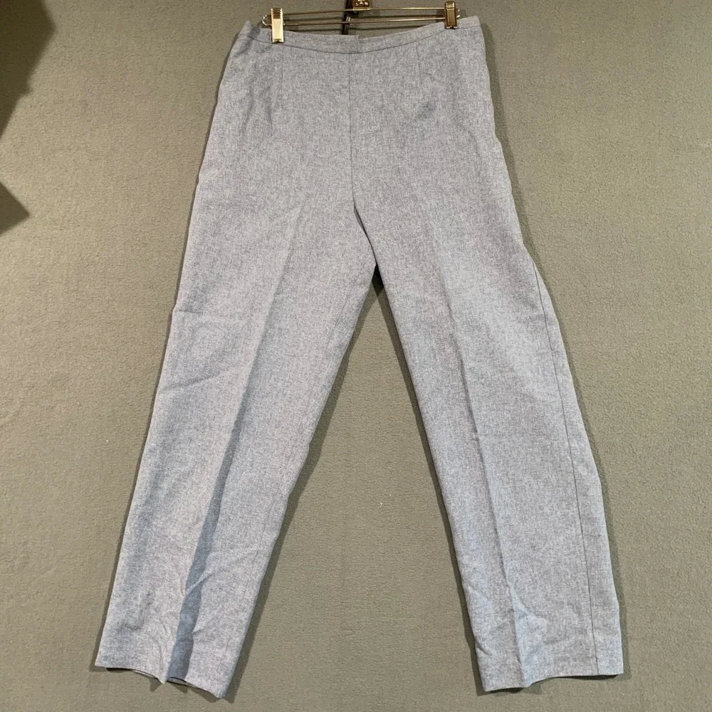 Petite‎ Perceptions Floral Blazer Pant Suit Set Blue Gray Women's Size 10P